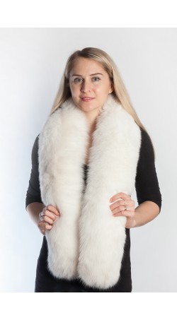 White fox fur scarf